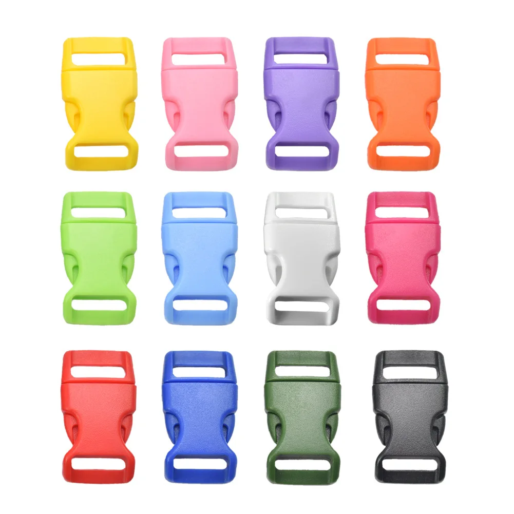 Side Release Buckles 10Pcs 10/15/20/25mm Hard Clasp Curved Paracord Bracelet Backpack Bag Pets Strap Webbing
