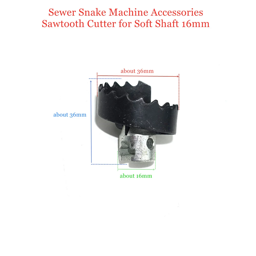 Sewer Snake Machine Accessories Soft Shaft 16mm 8pcs/PK Straight Bulb Restrieving Auger Blade Grease Sawtooth Cutter Pipe Clean