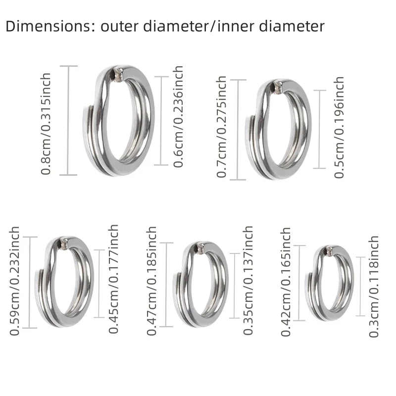 Fish Hook Connector 200 pieces stainless steel double circle swivel fish hook connector