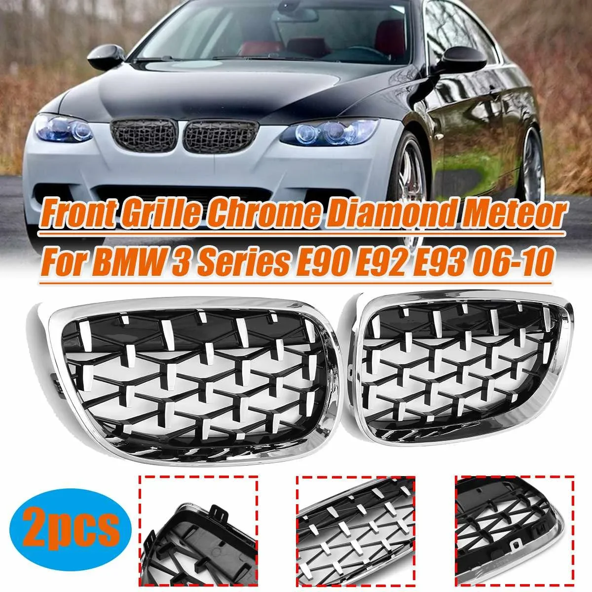 

Передняя решетка Girlls в алмазном стиле для BMW 3 серии E90 E92 E93 2006 2007 2008 2009 2010 2011 2012 2013 2014 2015 гоночные решетки