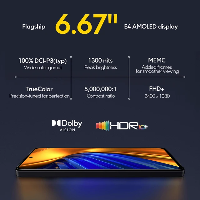 Global Version POCO F4 5G Smartphone 128GB/256GB Snapdragon 870 Octa Core  120Hz AMOLED DotDisplay 67W