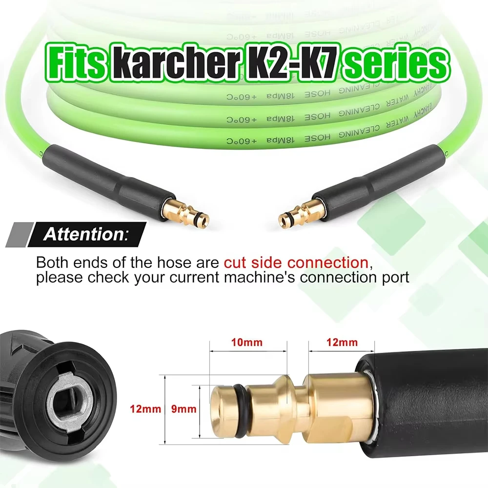 High Pressure Washer Hose Pipe Cord Car Washer Water Cleaning Extension Hose Car Water Hose for Karcher K2 K3 K4 K5 K6 K7 2