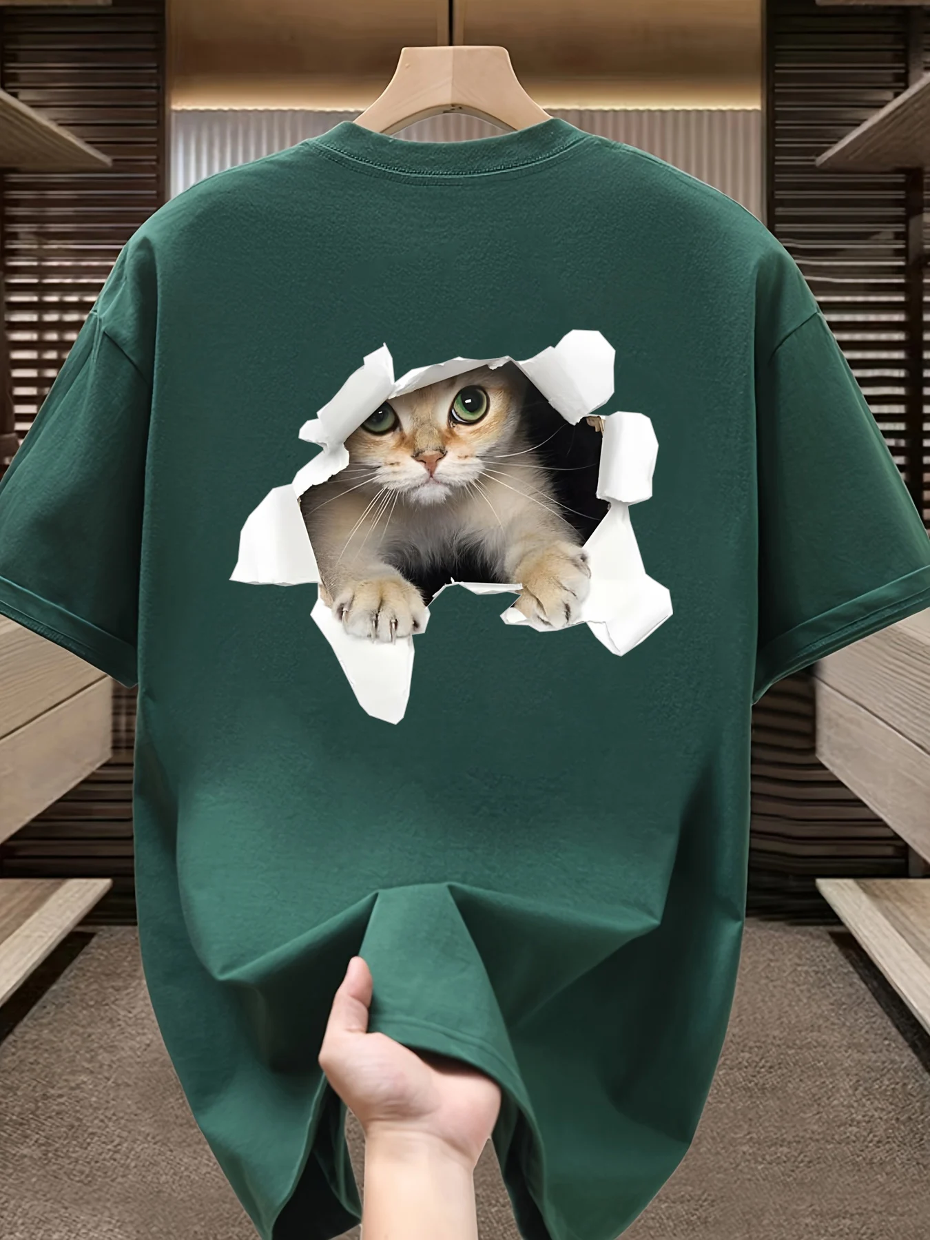 الرجال الصيف 100 القطن المألوف عادية فضفاض حجم كبي...