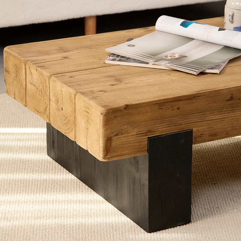 Solid wood small tea table, living room, sofa front home bed and breakfast, small apartment, low table, retro log, Nordic wabi-*