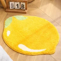 Cute Lemon Absorbent Kids Small Bath Mat Yellow Cartoon Fruit Bathroom Rug No Slip Floor Mat 19x24Inches for Home Decor 1