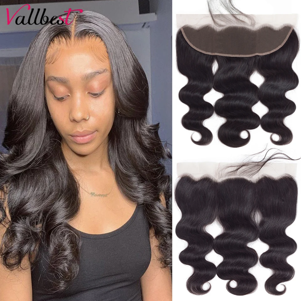 Vallbest Peruvian Body Wave Frontal Ear to Ear Human Hair Extensions 13x4 Swiss Lace Frontal Remy Body Wave Hair