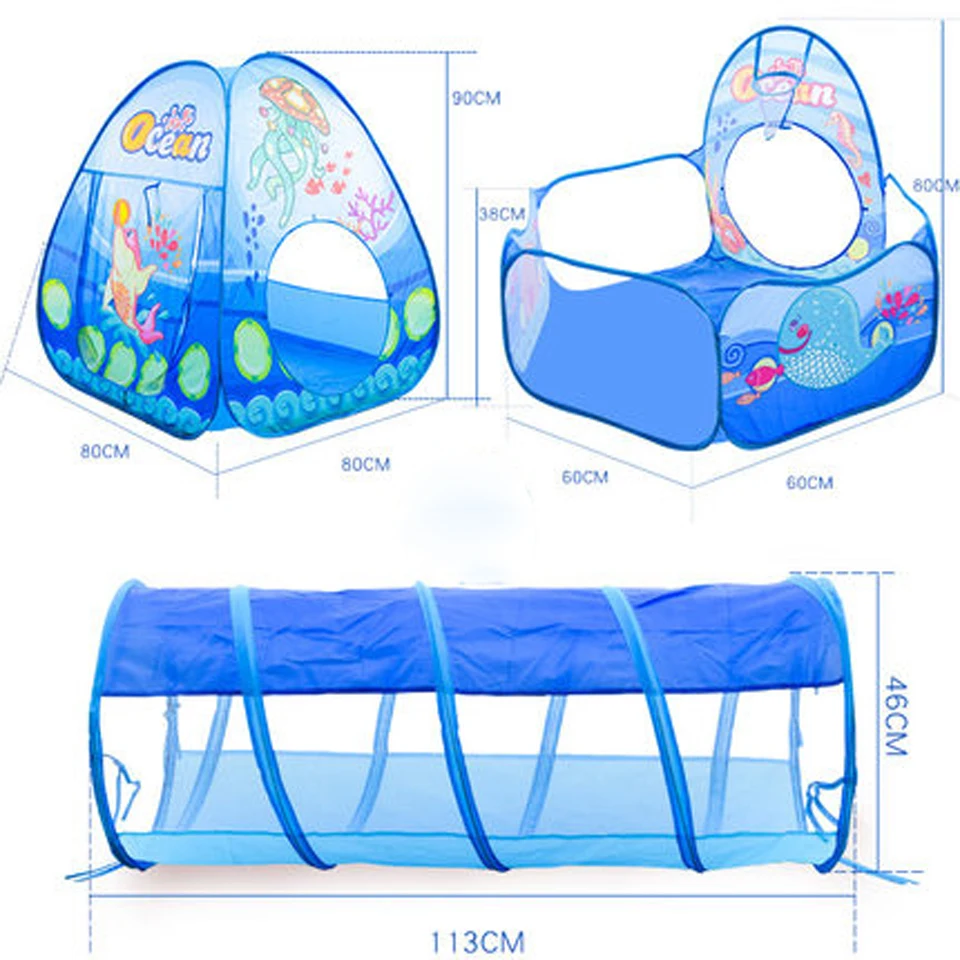 Kids Tent Ball Pool Balls Portable Baby Playground Playpen Children Large Pit with Tunnel Baby Park Camping Pool Room Decor Gift 2