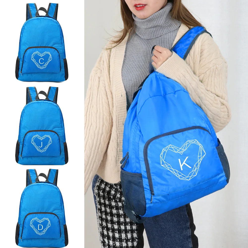 

Lightweight Packable Backpack Foldable Ultralight Outdoor Folding Backpack Diamond Ketter Pattern Shoulders Hiking Daypack Women