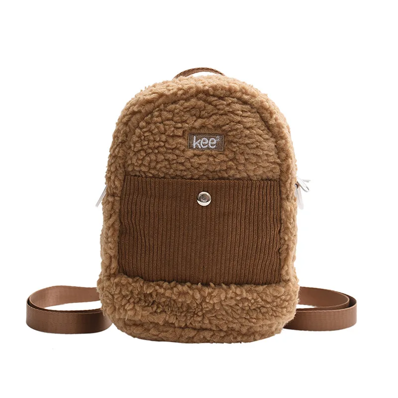 

2741 Women's 2022 New Autumn and Winter Plush Handbag for Ladies Shoulder Bag Multi-use Cross-body Backpack