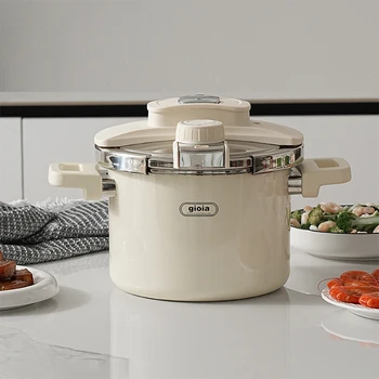 Pentola a pressione smaltata da 6 litri Pentola a pressione da cucina in acciaio inossidabile a prova di esplosione limitata a pressione multifunzionale 1
