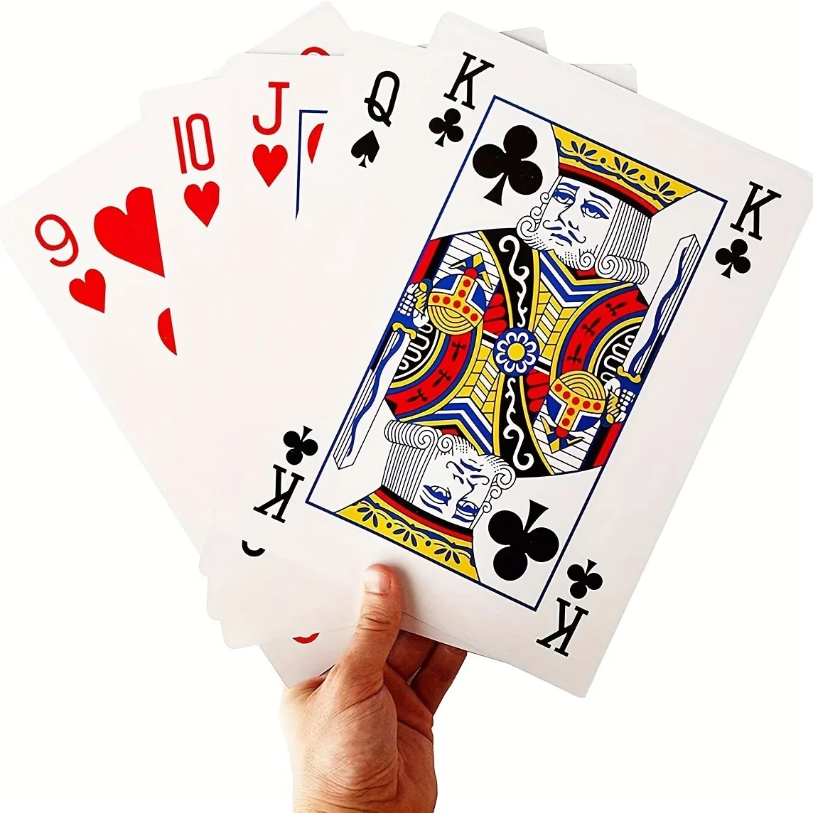 플레잉카드 Giant Playing Cards Set – 54  Cards (12×17 cm) for Large-Scale Poker Games, 4x Larger Than Standard Decks, Party Supplies