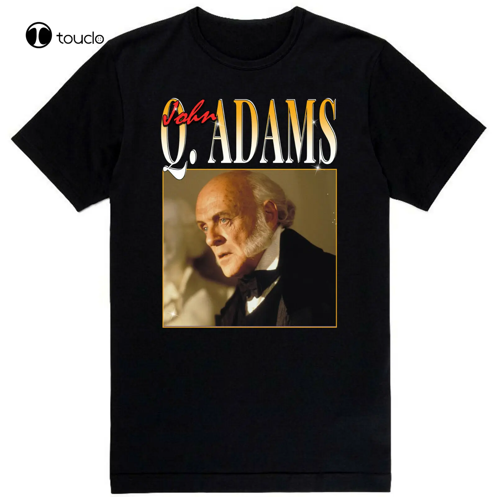 

Винтажная черная футболка с принтом John Quincy Adams Amistad