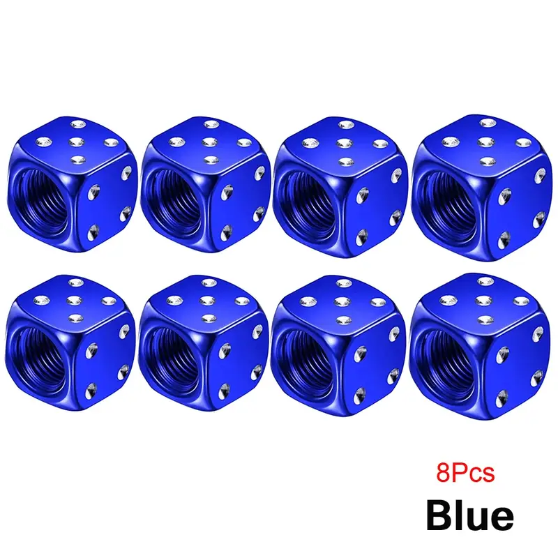 DSYCAR 2/8Pcs Aluminum Tire Valve Caps Dice Wheel Stem Tyre Tire Wheel Stem Air Valve Dust Cover for Car Truck Motocycle Bike - Image 23