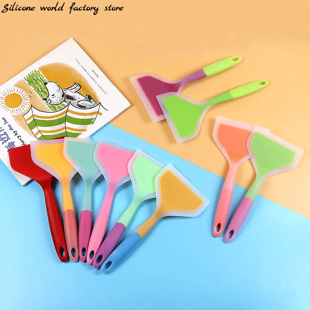 Silicone World 1PC Silicone Shovel Non Stick Pan Silica Gel Spatula Beef Meat Egg Pizza Wide Sided Kitchen Scraper Cooking Tools
