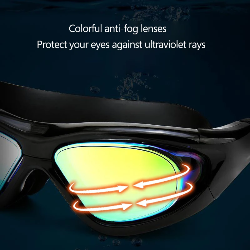 Swimming Goggles Adult Anti-fog High-definition Men's and Women's Flat Light Colorful Electroplated Myopia Swimming Goggles
