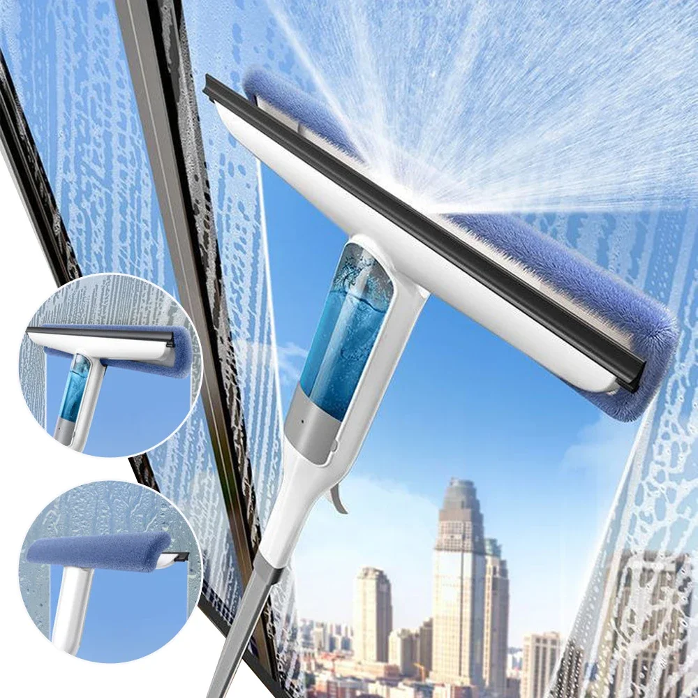 

Cleaning Washing Glass Scraper Silicone Wall With Wiper Cleaner Washer Multifunctional Tile Window Mop Spray Shower
