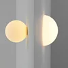 Nordic Glass Ball LED Wall Lamp Concealed Base Milky White Dome Sofa Background Decor Balcony Aisle Porch Bedroom Bedside Light 1