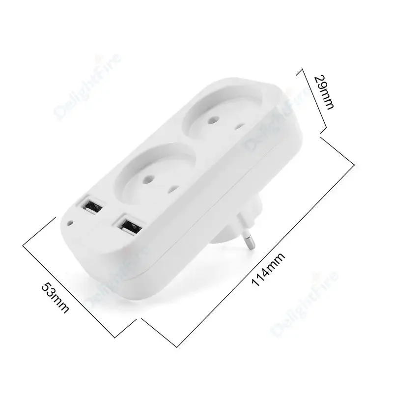 EU 플러그 어댑터 벽면 콘센트 USB 1 2 웨이 유럽 표준 확장기 소켓 2 USB 포트 전원 스트립 AC 변환 어댑터