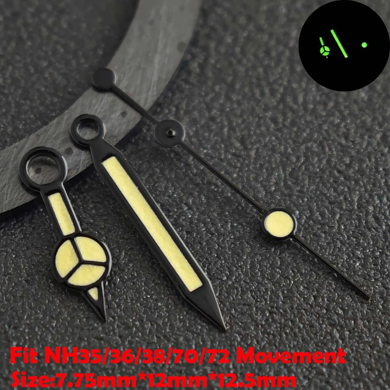Luminous Green/Blue-Green Watch Hands - Premium Replacement Parts
