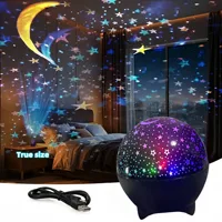 5V USB LED Projector Light Starry Moon Galaxy Projection Lamp RGB Night Lights for Christmas Gift Room Decorations Kids Presents