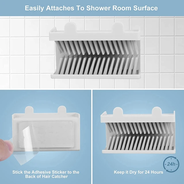 Shower Cat Hair Catcher Shower Wall, Hair Trap - Hair Collector for Shower,  Silicone Hair Catchers for Shower, Drain Protector and Bathtub