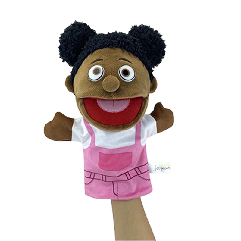 1/2/6pcs Black Skin Family Member Hand Puppet Open Mouth Stuffed