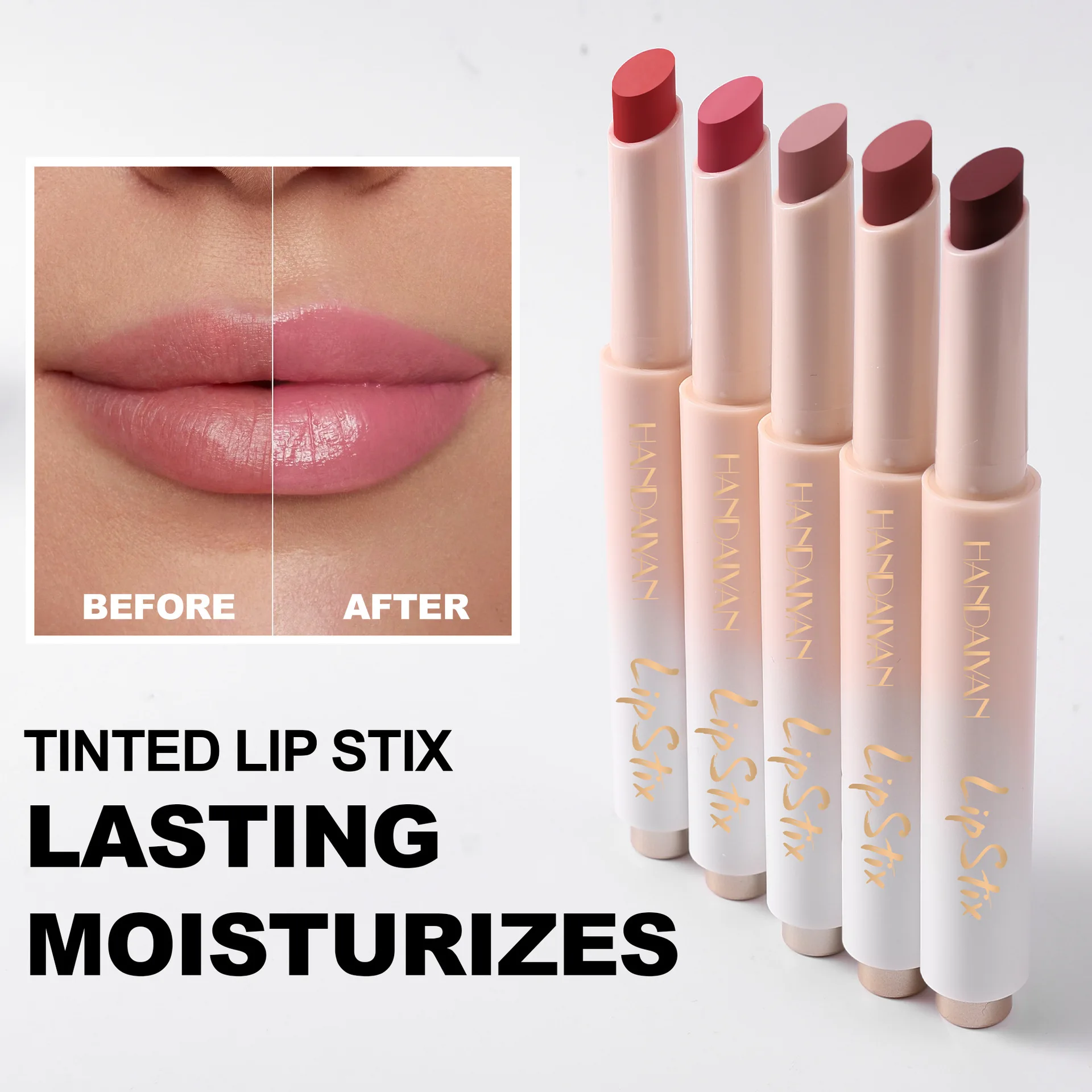 Press Lipstick Nude Jelly Pink Moisturising Mirror Water Lip Gloss Tint Waterproof Non-stick Cup Long Lasting Lipstick Makeup 2