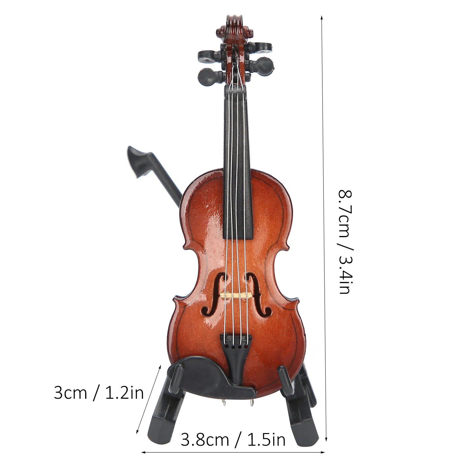 Hand-Made Violin Model Miniature with Stand Case Craft Decorations miniature figurines miniature ornament