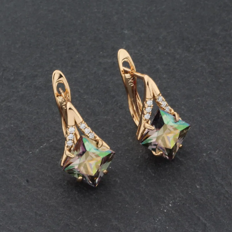 

2023 New Trendy Jewelry Vintage Earrings Gold Color Square Earrings for Women Wedding Fashion Jewelry