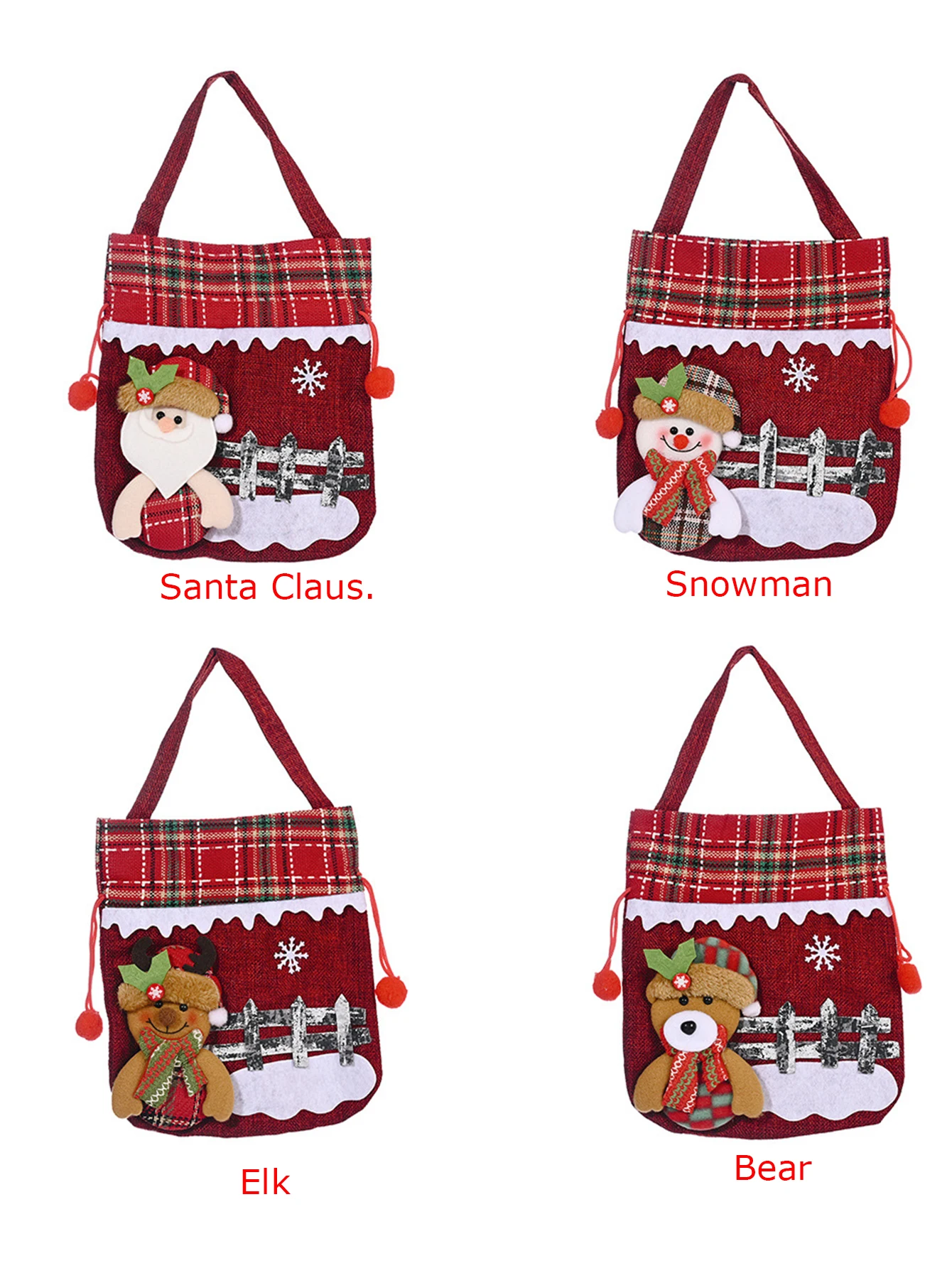 1pc Christmas Apple Bag, Santa style apple bag with bell,Kids Gift