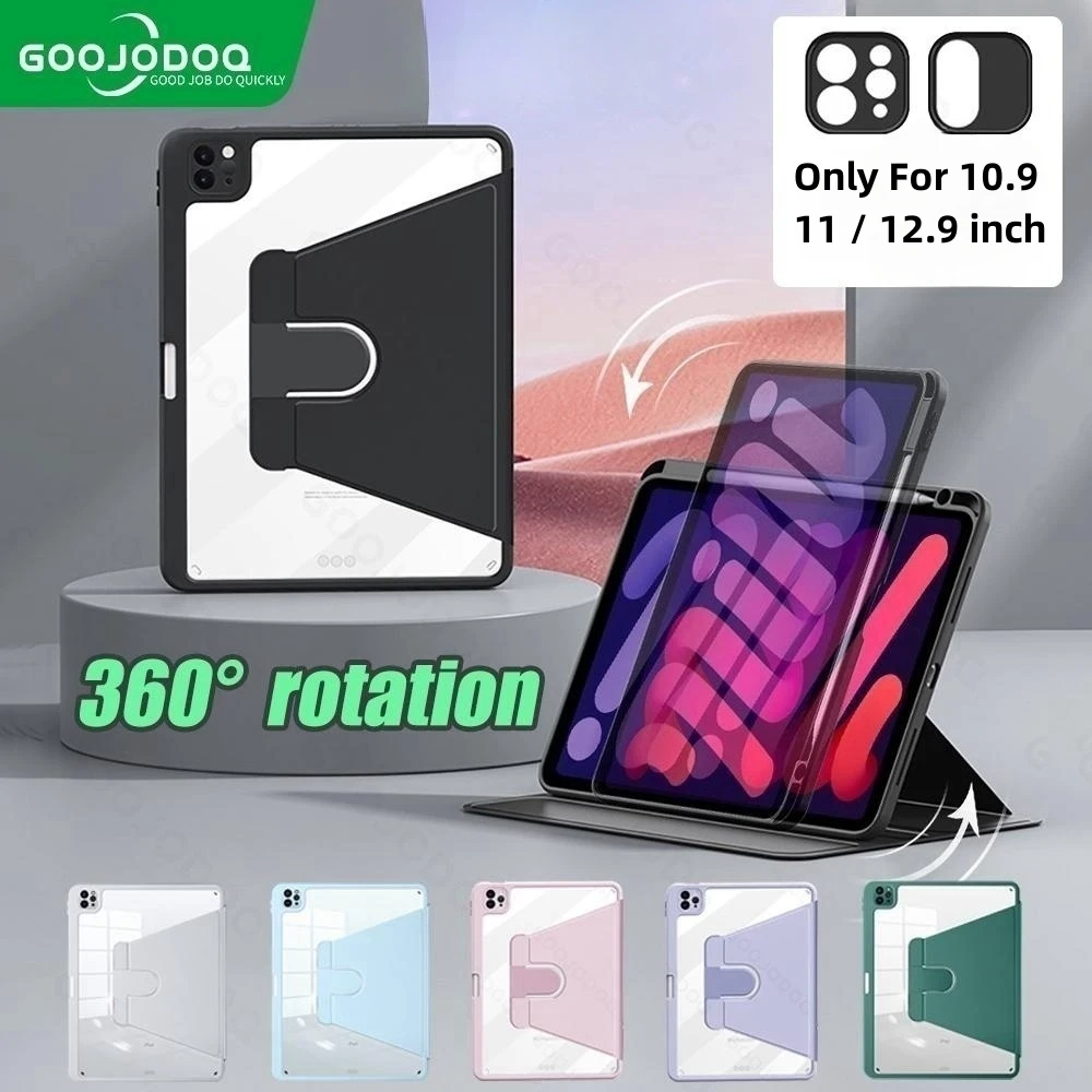 For iPad Pro 11 case for iPad Air 4 Air 5 10.2 7 8 9th Generation Case Funda  iPad 10th Generation Mini 6 rotatable Acrylic cover - AliExpress