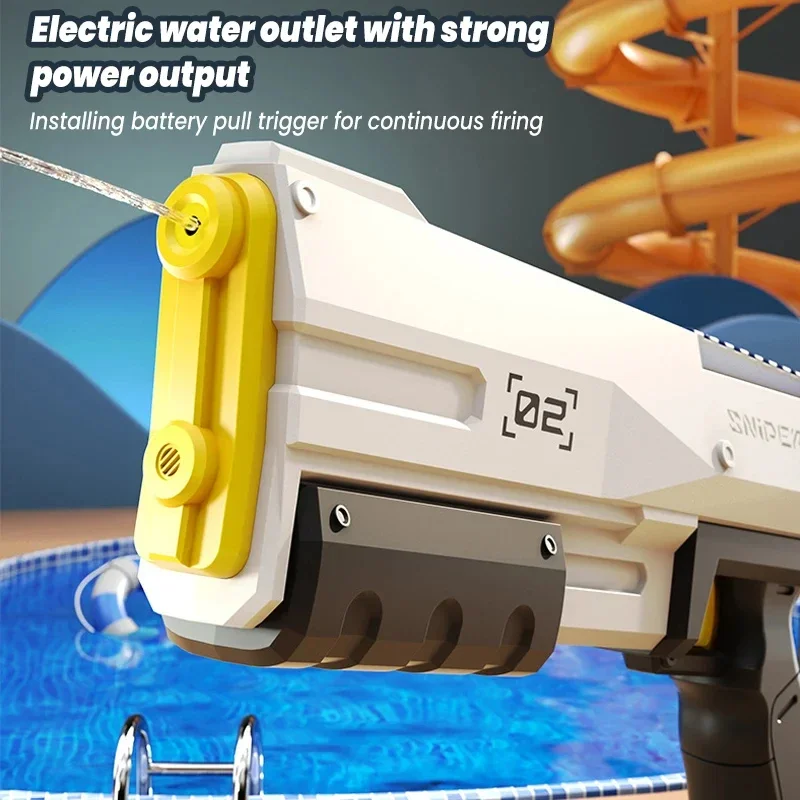 Fully Automatic Electric Shooting Pull-Out Type Water Gun Toys, Summer Outdoor High-Pressure Swimming Pool Water Play Toy Gifts 3