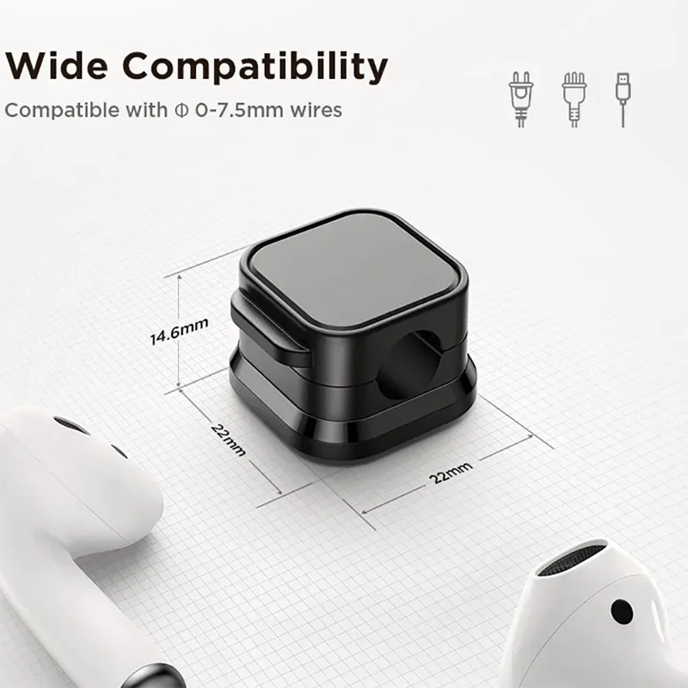 1/3/6PCS Magnetic Cable Clips Cable Smooth Adjustable Cord Holder Desk Management Wire Keeper Wire Organizer Holder cable organizer