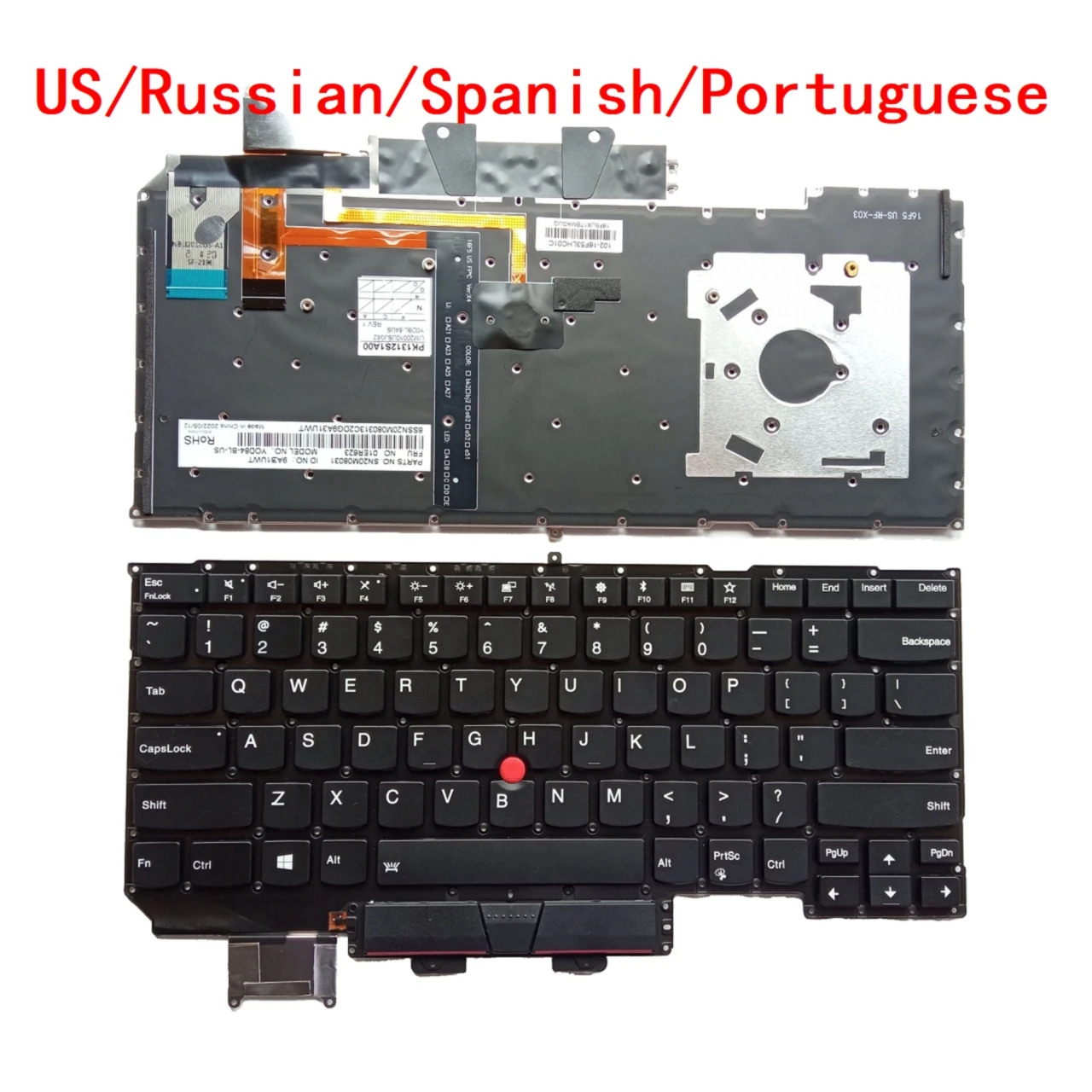 Teclado Retroiluminado para Lenovo Thinkpad Eua Russo Espanhol Português Novo x1 Carbon 5th Gen 2023 x1 Carbon 6th Gen 2023