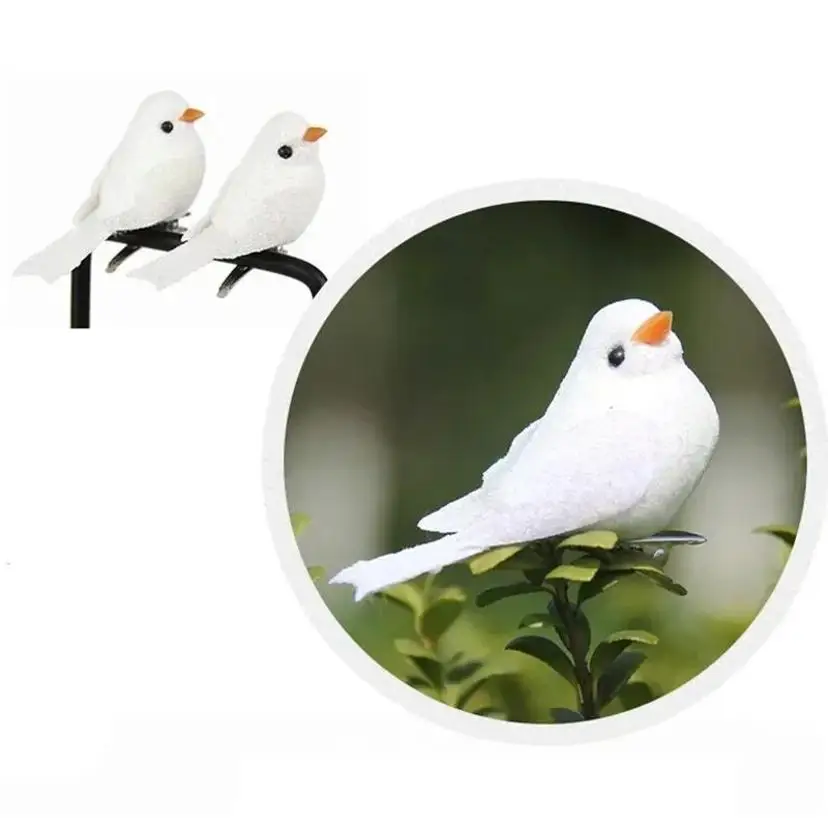 12 Pcs/set Horticultural Bird Simulation Creative Landscaping Mini Foam Bird Micro Landscape Decorations Potted Artificial Birds