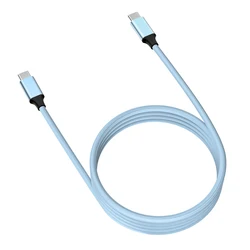 Magnetic Auto - Roll Ultra - Fast Type C Car Charging Cable - USB - C to USB - C, 1M/2M Data Cable - 1m (C to C 100W Blue)