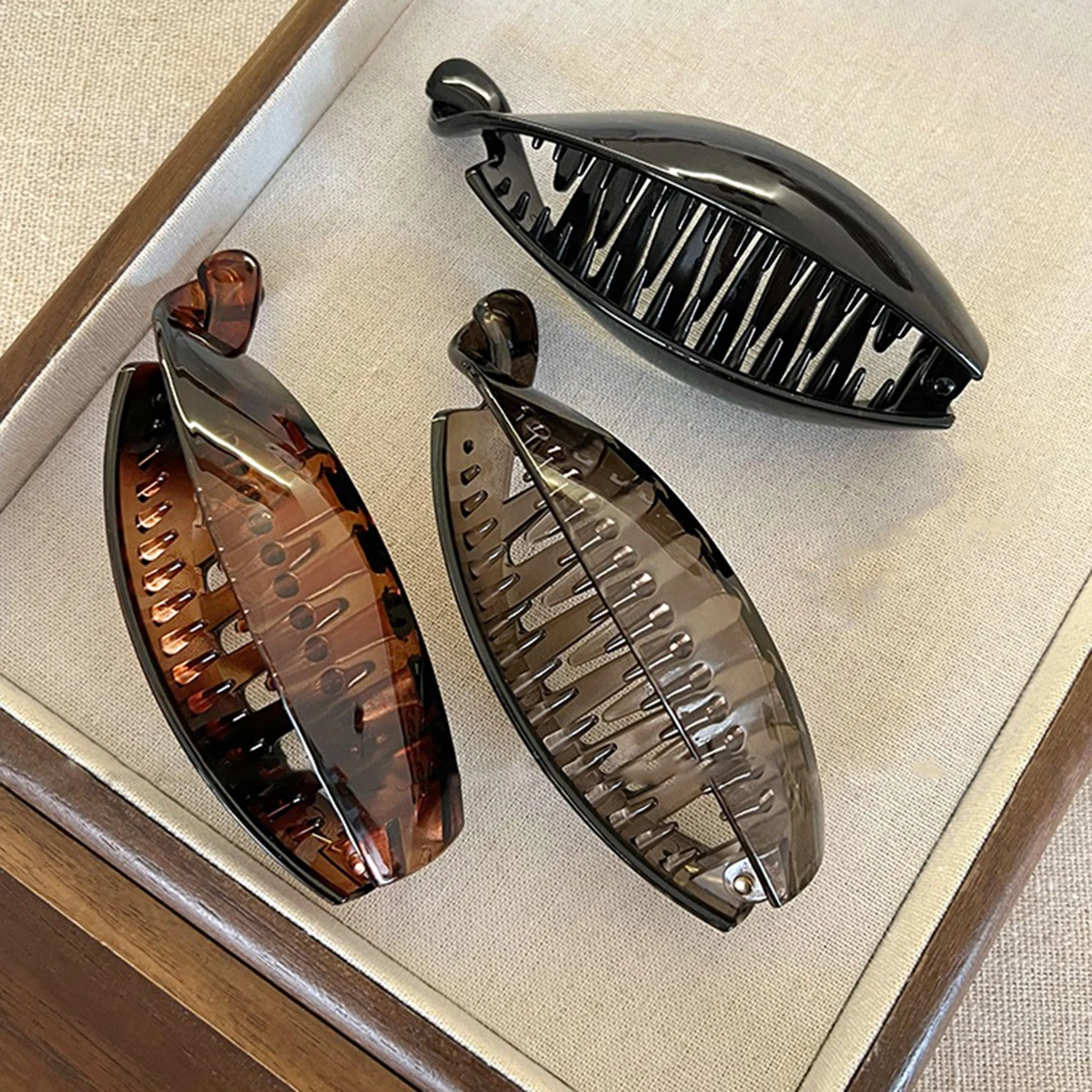 Transparent Banana Clip Toothed Non-slip Hairpin Banana Clip Fashion Ponytail Headwear Hair Accessories