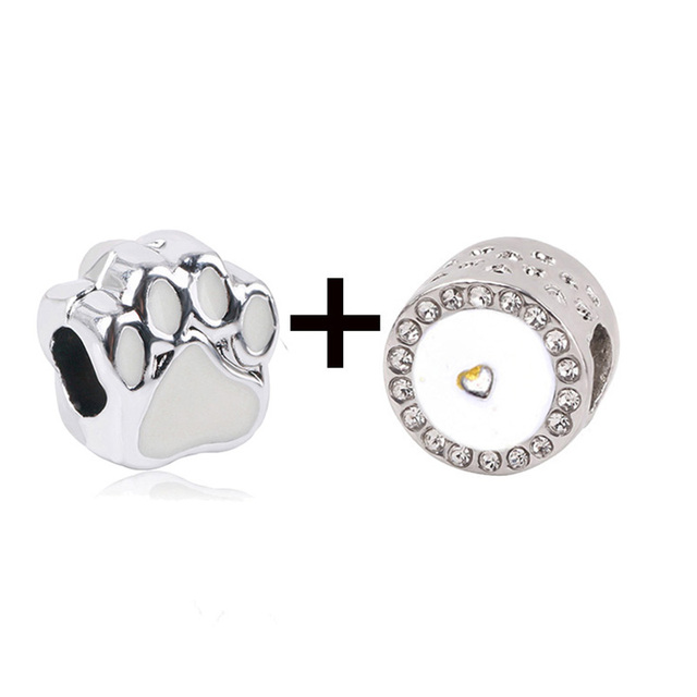 New Design White Heart Charm Beads Pendant Fit European Style Brand Bracelets Necklaces For Women Jewelry Making