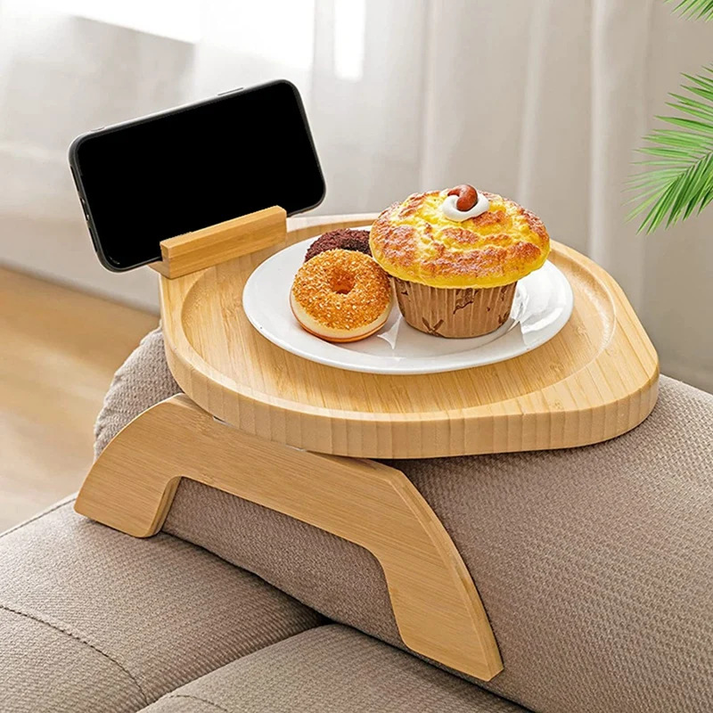 

Подлокотник для дивана, подлокотник для стола, дивана, лоток для дивана с вращением на 360 °, подходит для еды, Круглый, прочный, простой в использовании