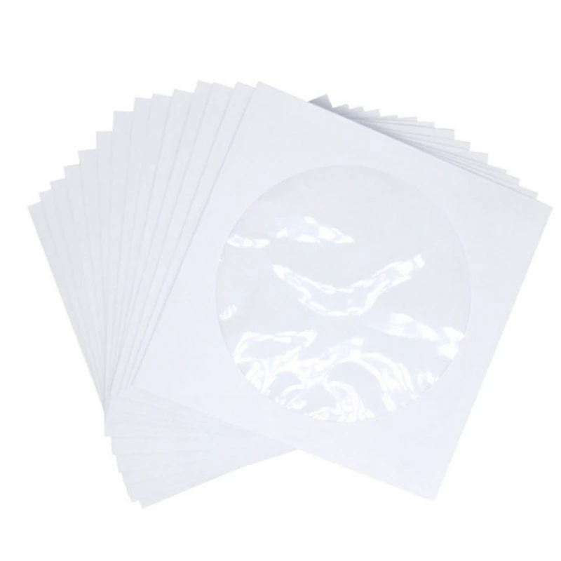 100Pcs 8cm 보호 종이 슬리브 투명 VCD 패키지 홈 시네마 액세서리용 휴대용 보관 상자