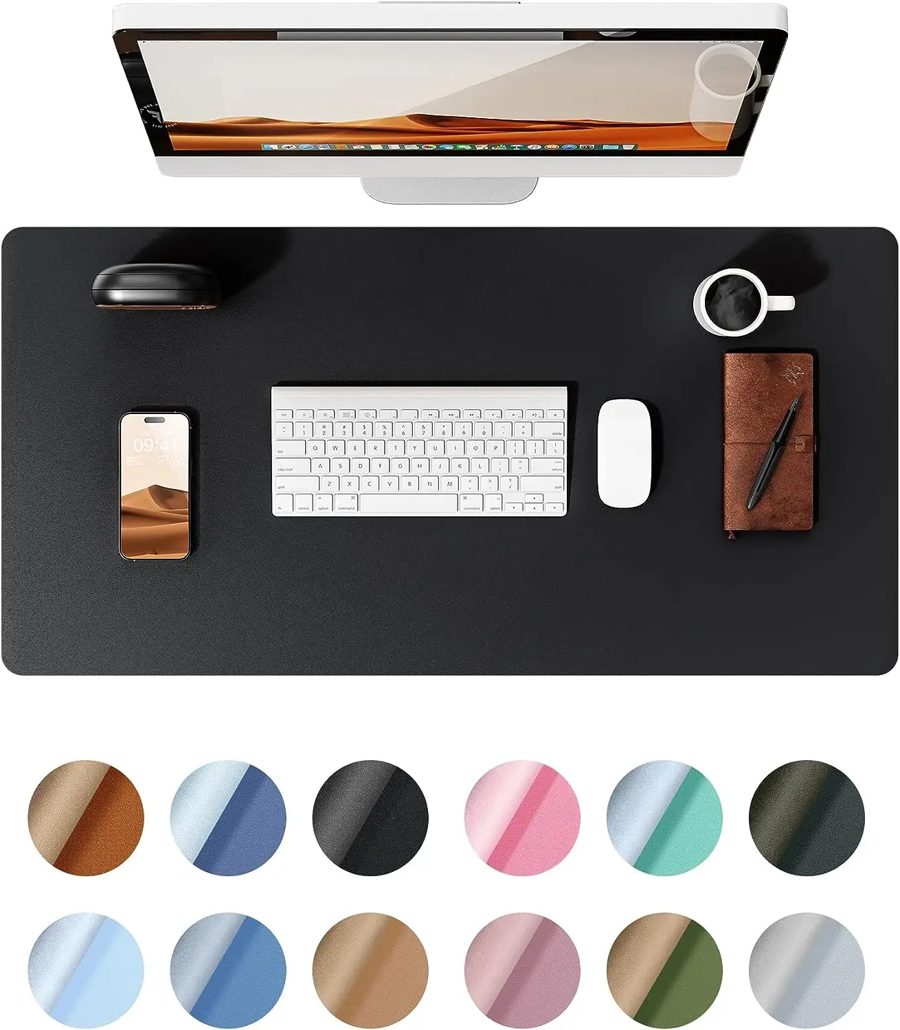 Mouse Pad Desk Pad Protector Office Mat Large Waterproof Non-Slip PU Blotter for Office Home