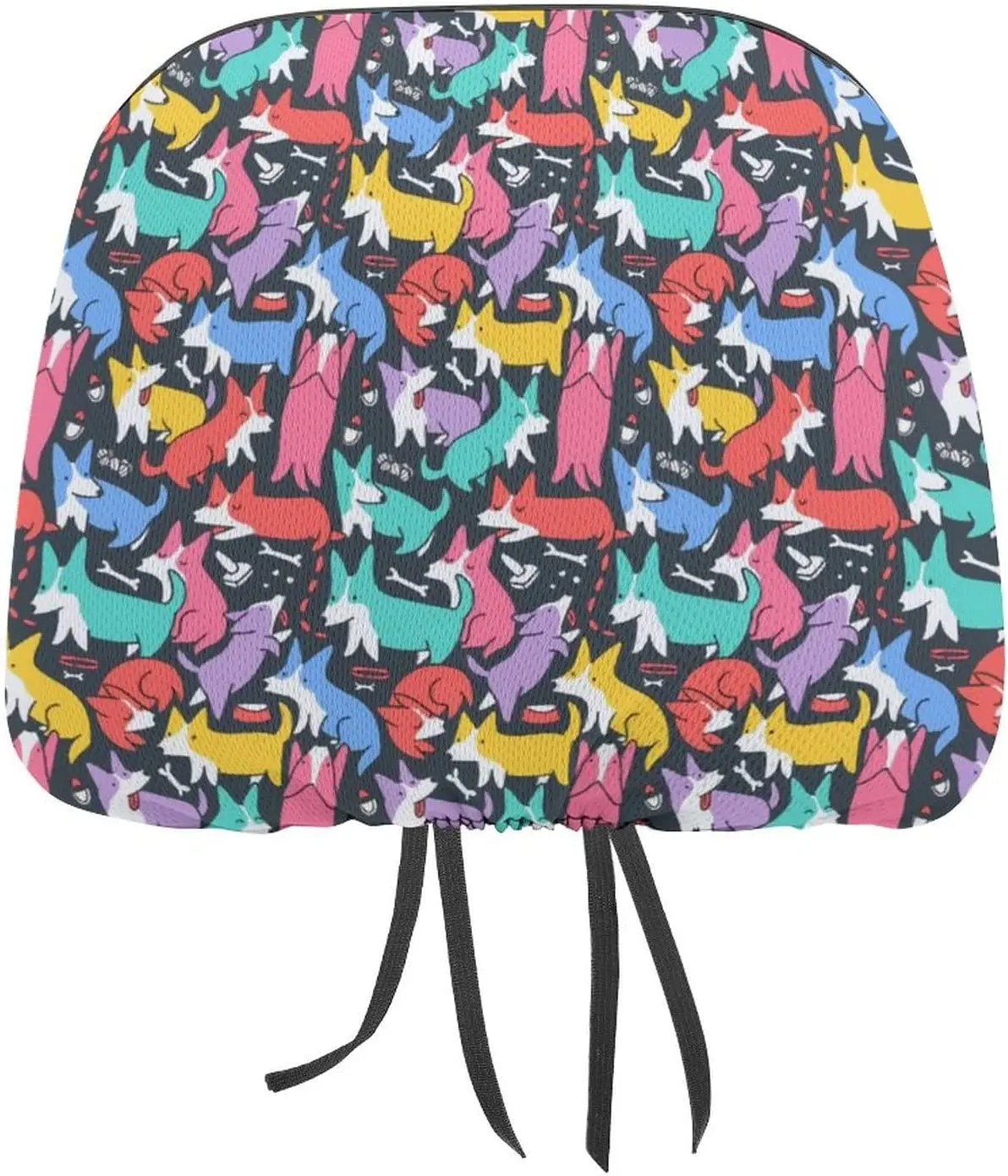 

Funny Cute Colorful Corgi Dogs Pattern Funny Cover for Car Seat Headrest Protector Covers Print Interior Accessories Decorative