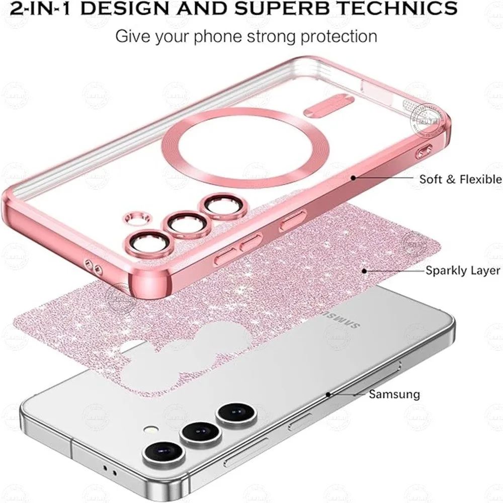 Glitter Bling Magnetic Wireless Case Cover - Ultra Bright Design