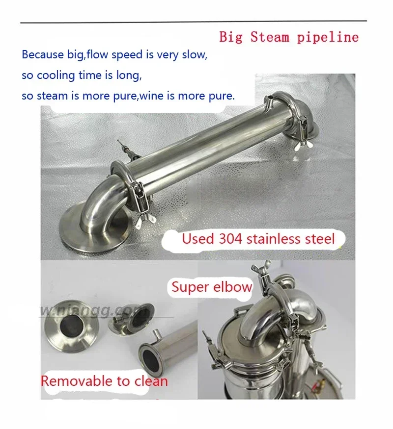 Household 25L Large Capacity Stainless Steel Wine Brewing Machine Equipment Alcohol Vodka Liquor Distiller Pot/boilers 6