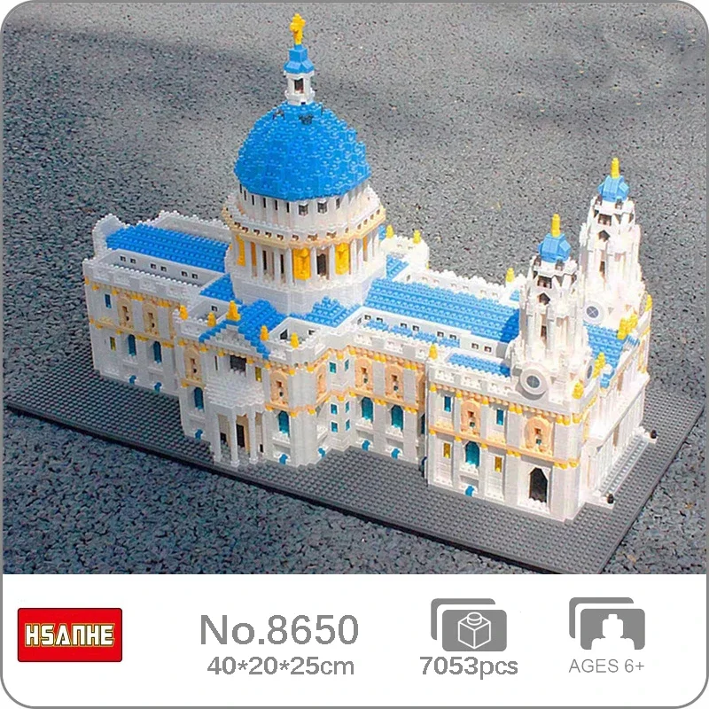 

Hsanhe 8650 World Architecture London St Paul's Cathedral Church Palace Tower DIY Mini Diamond Blocks Bricks Building Toy No Box