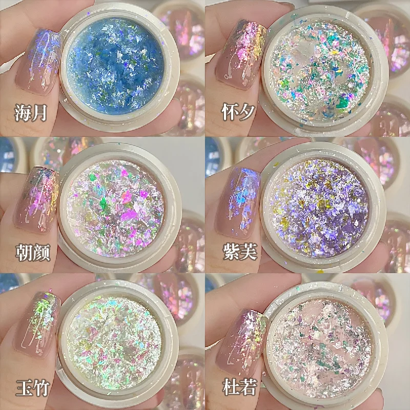 Nail glitter 1Pc Ultra-Thin Nail Irregular Art Glitter Sequins Aurora 6 Colors Nail Glitter Paillette Flakes For Sparkle Art Accessories