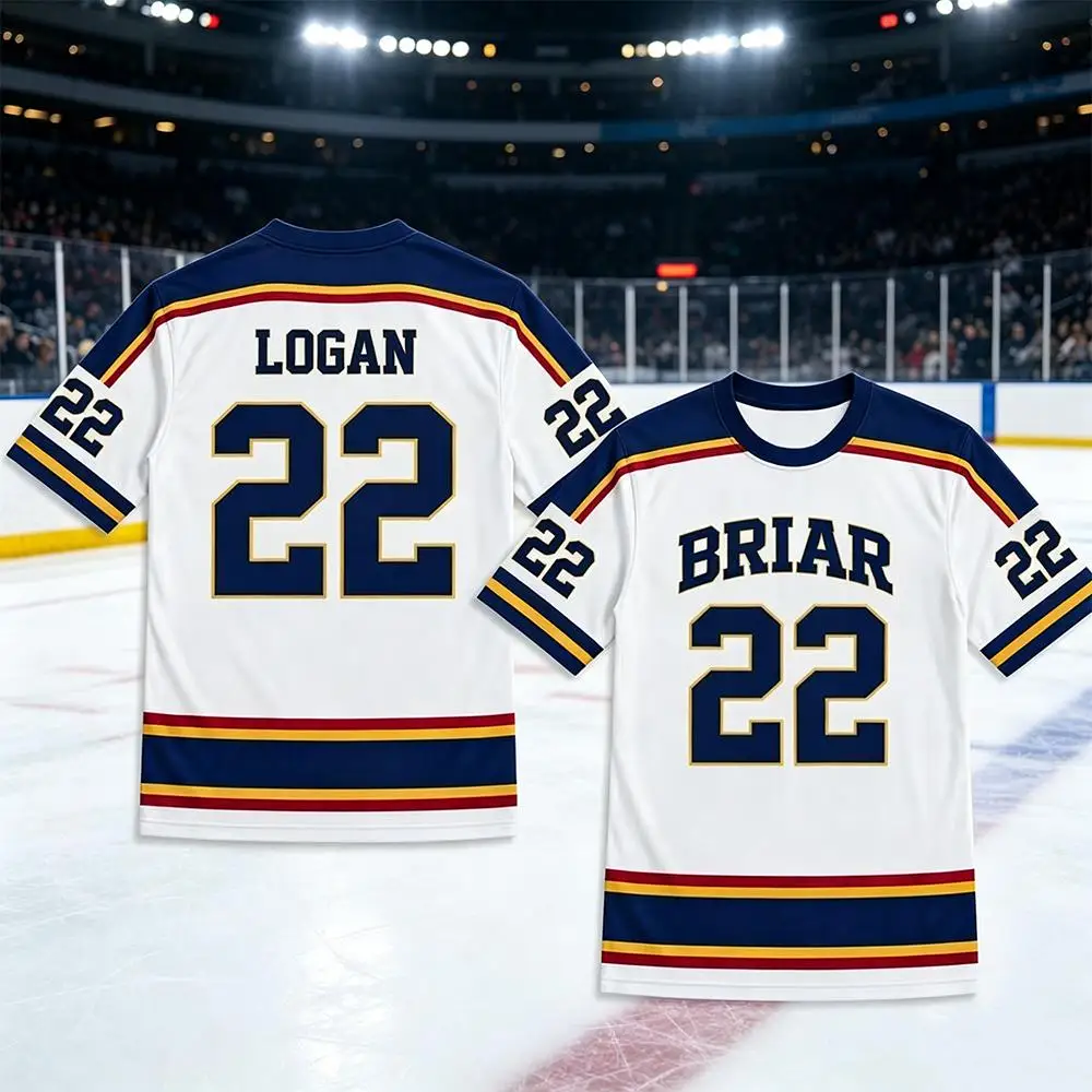 2026 Neues Off-Campus Briar University Hockey-Trikot Sommer Graham Logan Cosplay T-Shirt Herren Damen Vintage Streetwear Sport-Oberteile