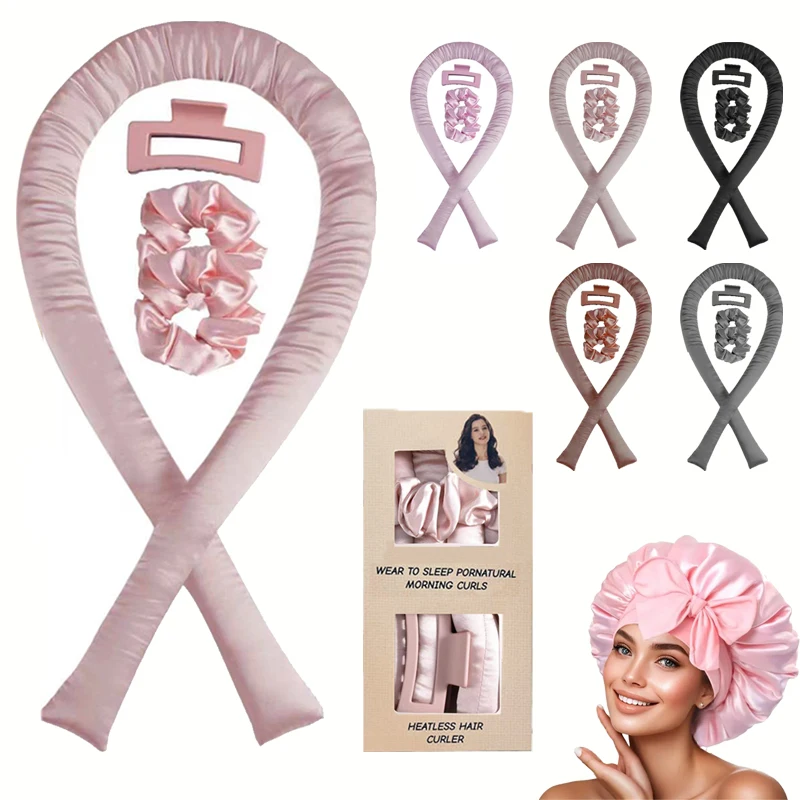 Heatless Curling Rod Headband No Heat Silk Curls Ribbon Hair Rollers Sleeping Soft Headband Lazy Hair Curlers Styling Tools hair styling tool hair curling tools