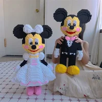 Giant Mickey Mouse Minnie Mouse Building Blocks, Wedding Model, High Difficulty Assembly, Adult Building Blocks, Birthday Gift 1
