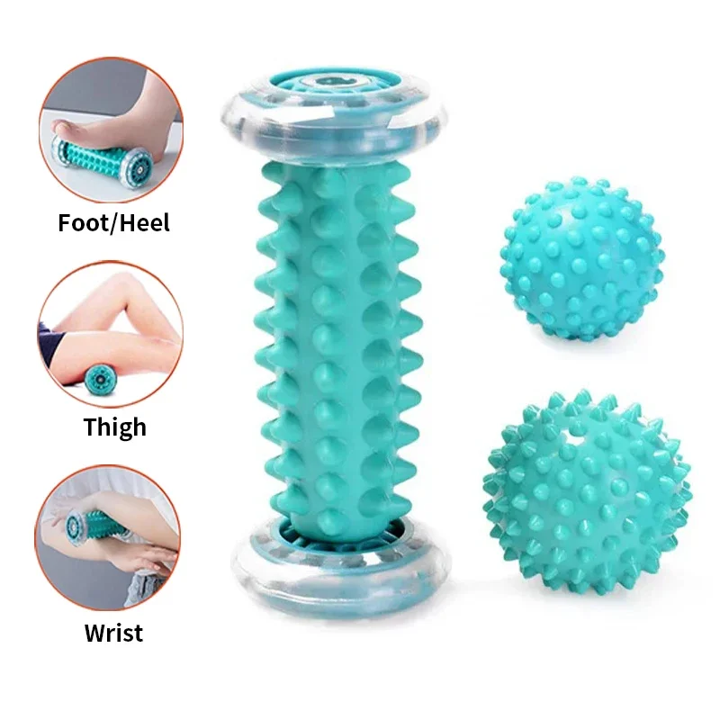 Foot Massager Massage Roller Balls Kit Yoga Sport Fitness Ball Body Massage Foot Pain Relief For Home Use Massage Balls colorful airtight inflatable gymnastics training roller inflatable cylinder training sport fitness air mat for sale